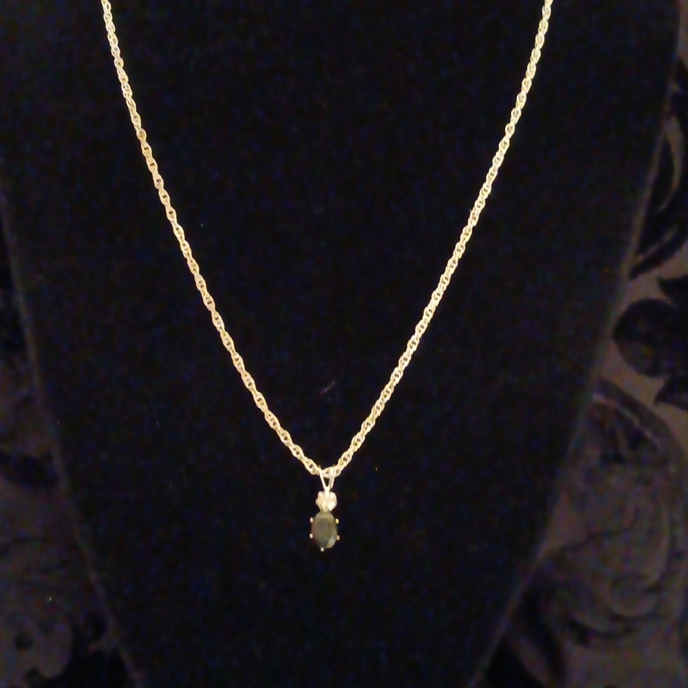 Black Obsidian Crystal Silver Pendant Necklace